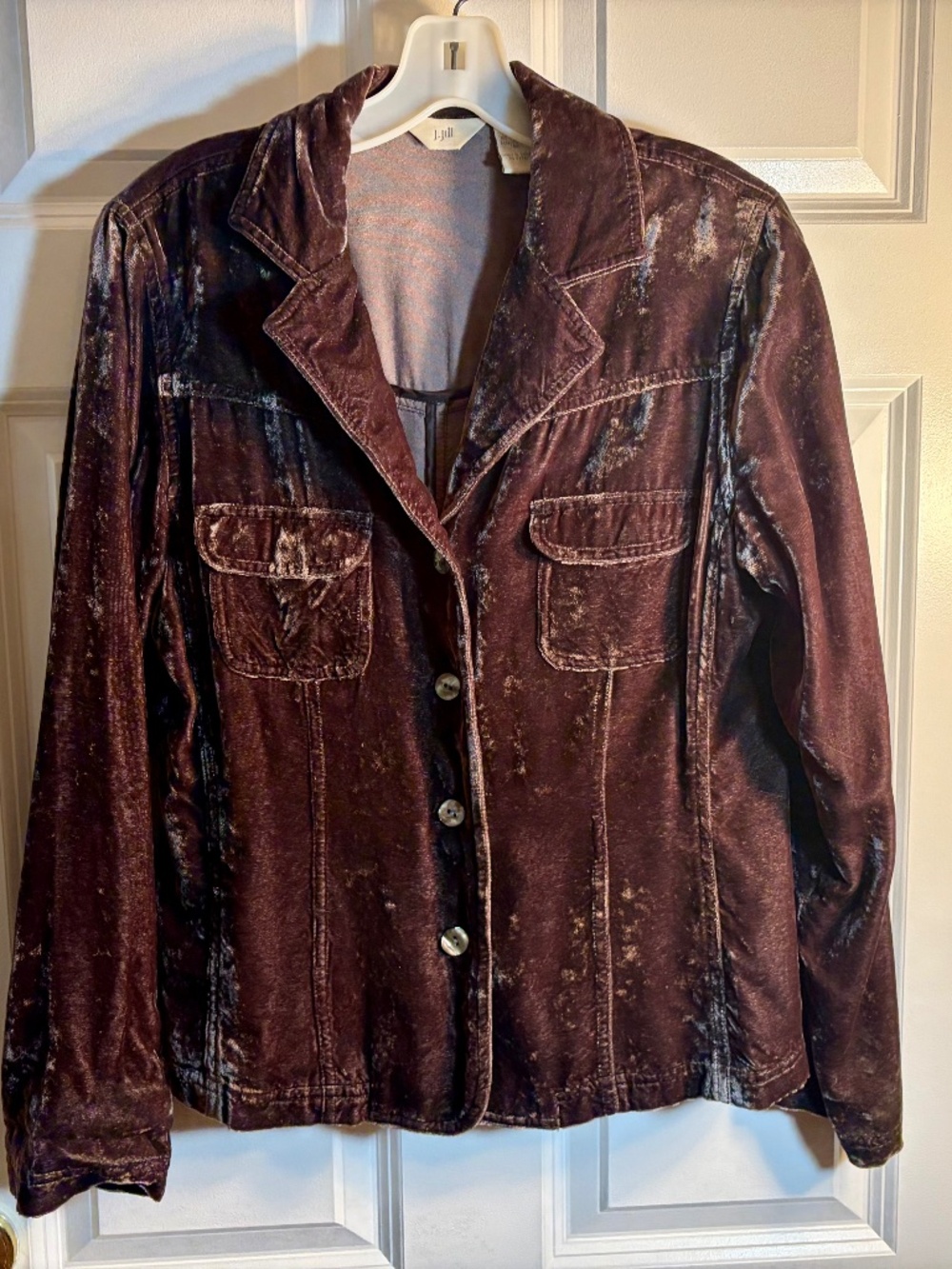 J. Jill Crushed Velvet Shimmery Blazer